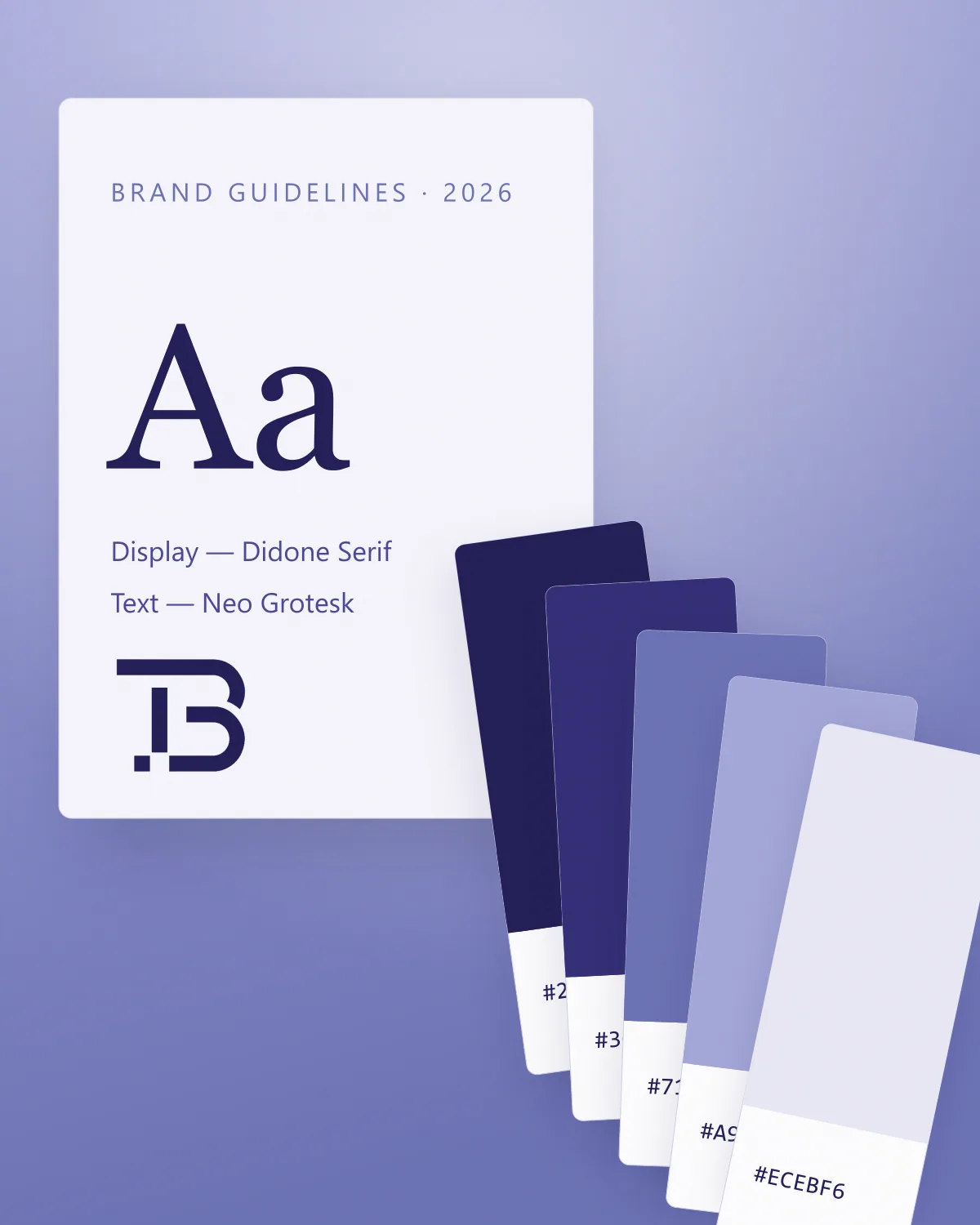 Brand kit with logo, palette and typography specimen
