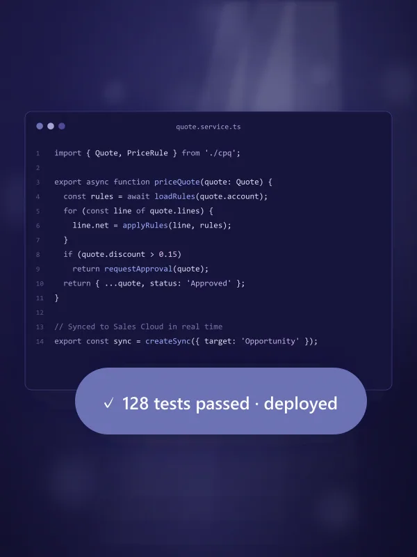 Code editor with TypeScript service code